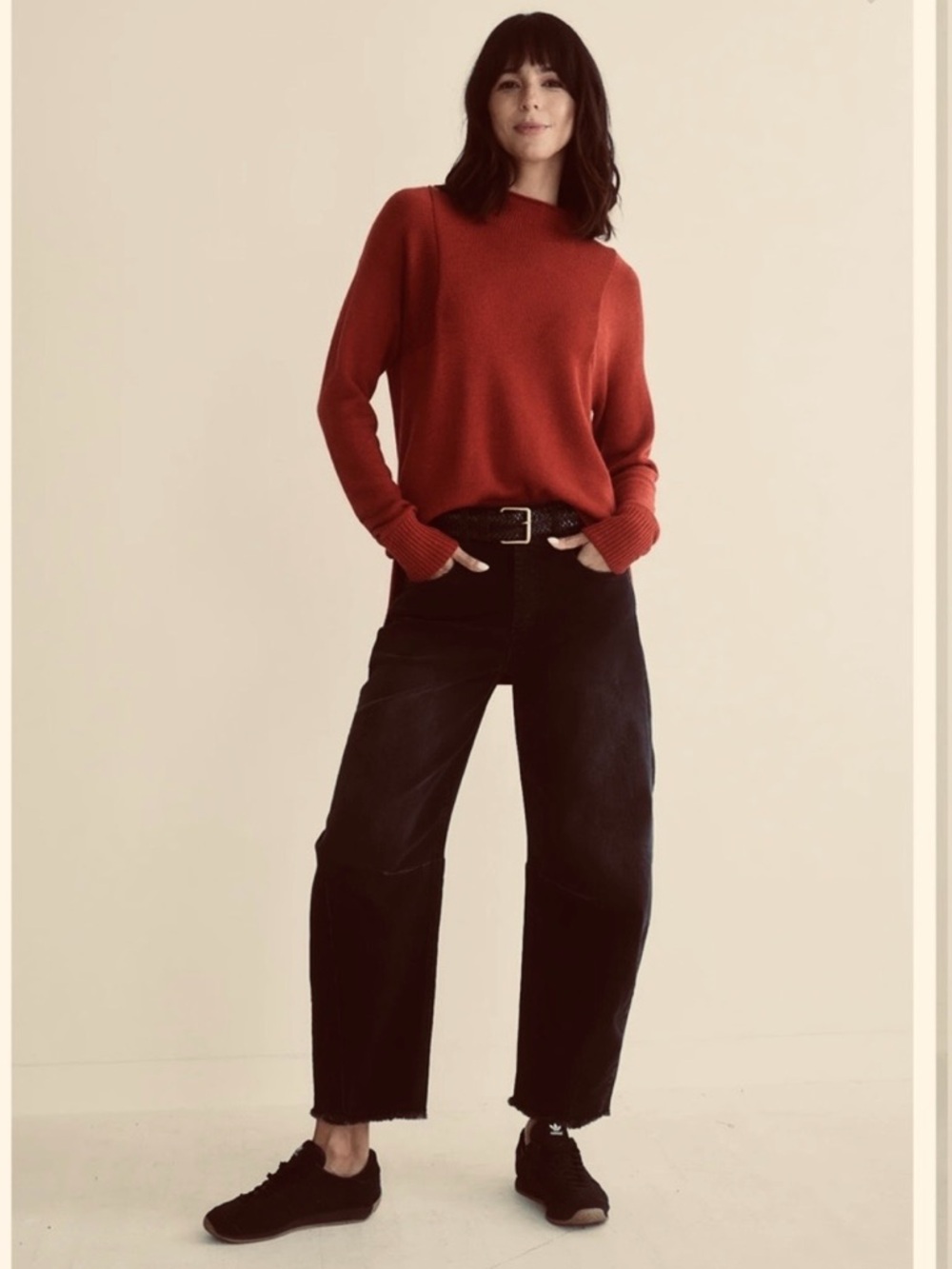 Ruti OUT OF THE BOX minimalist boxy terracotta orange sweater wool blend